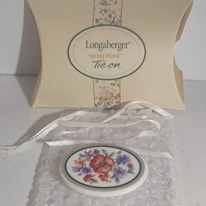 Longaberger Floral Tie-On with Red and Purple Accents